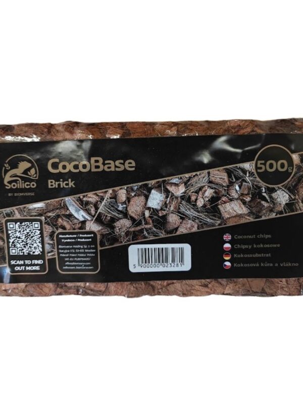 Soilico CocoBase Brick – Chips kokosowy w brykiecie 500g