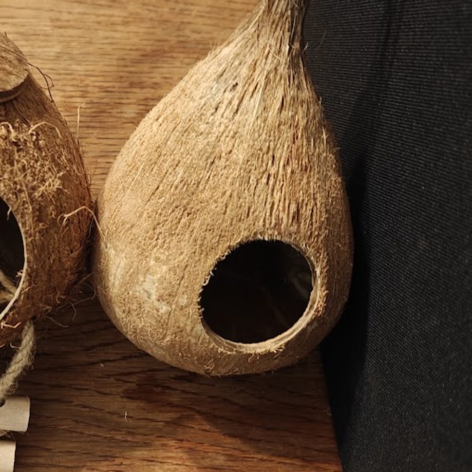 Kokos – wisząca kryjówka do terrarium, duży i mały